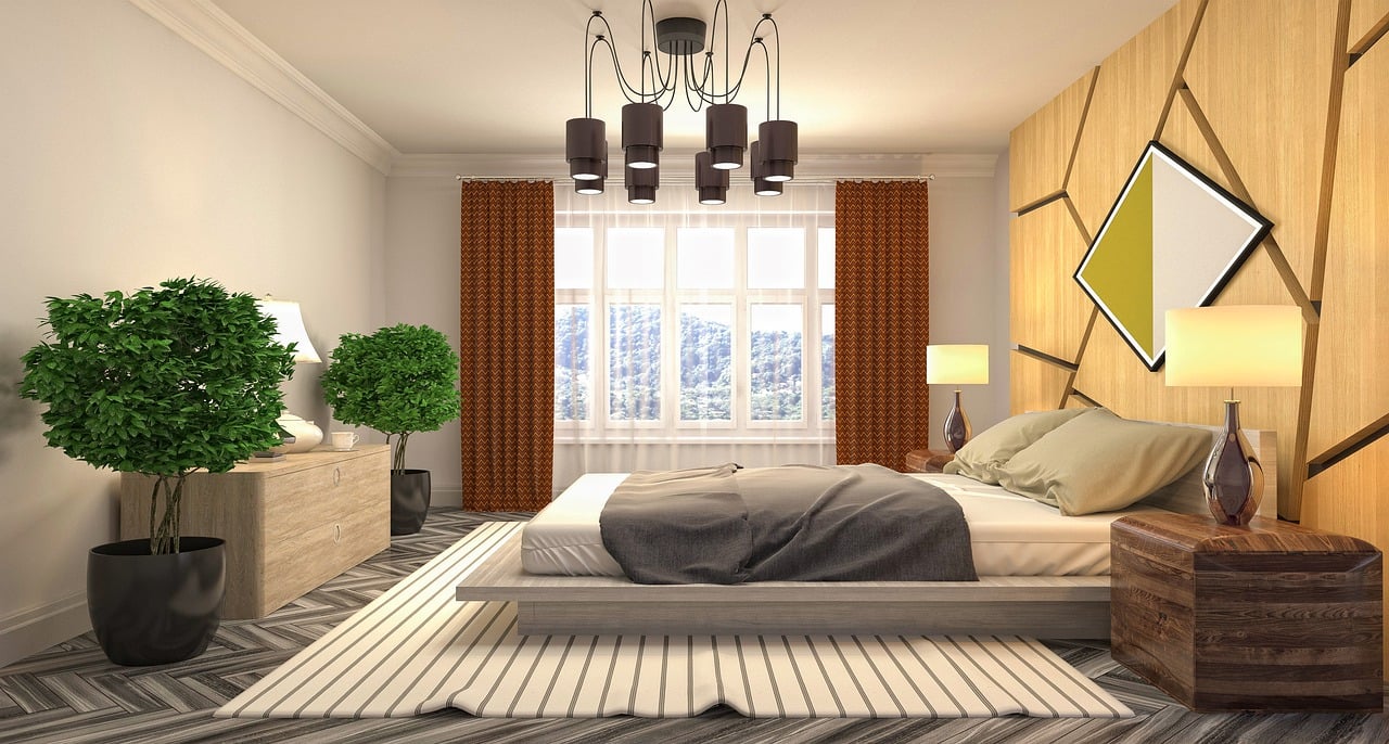 The stylish bedroom designed by LIMRS, showcasing the expertise of an interior designer for bedroom decor. Features tailored furniture, warm lighting, and client-focused design for a luxurious retreat.