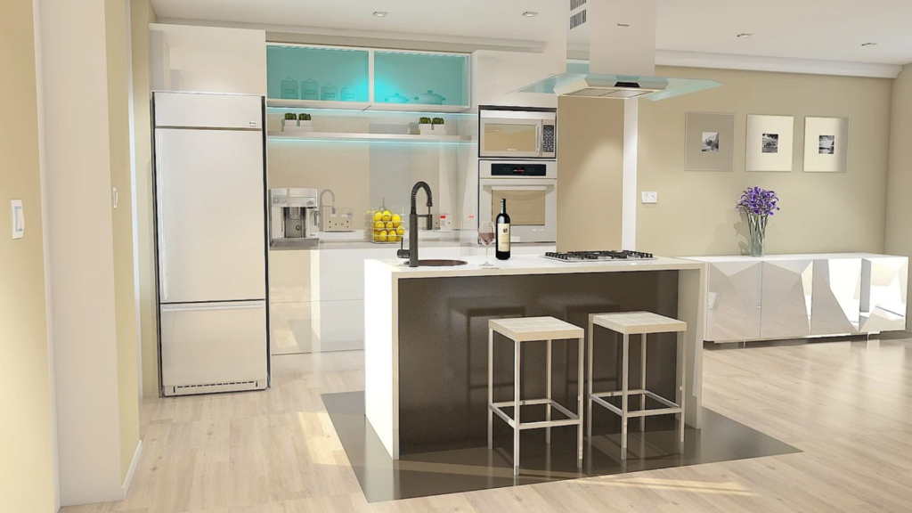 Glass Almirah Design for Kitchen